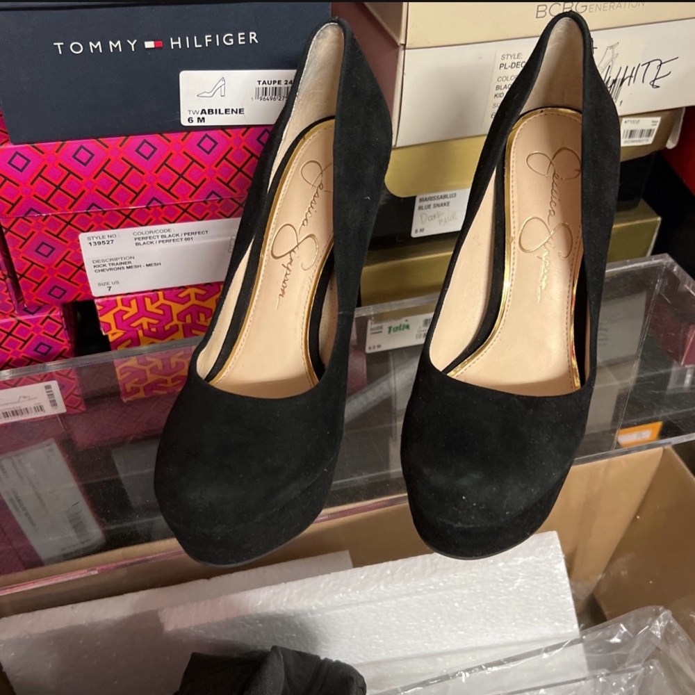 Jessica Simpson Black Suede Heels